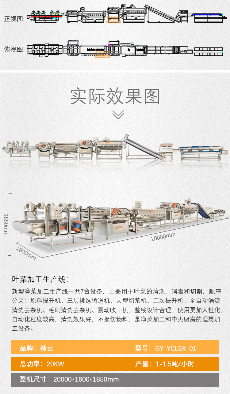 整條凈菜清洗線實際效果圖