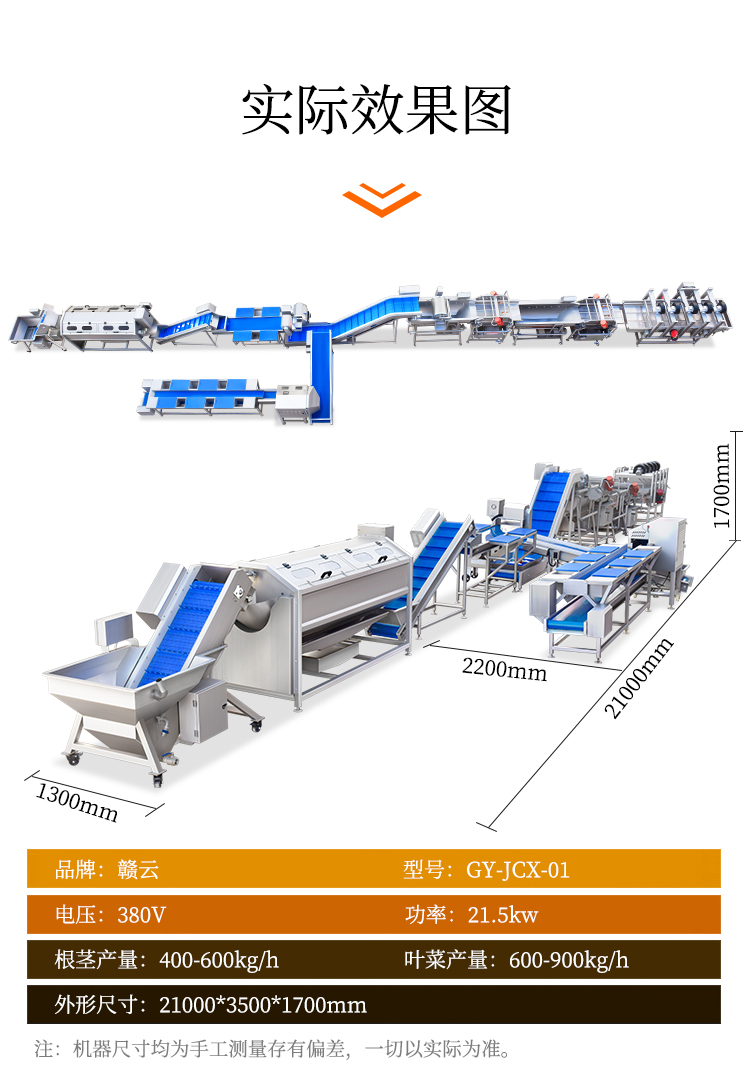 雙用凈菜生產(chǎn)線實際效果圖和參數(shù)