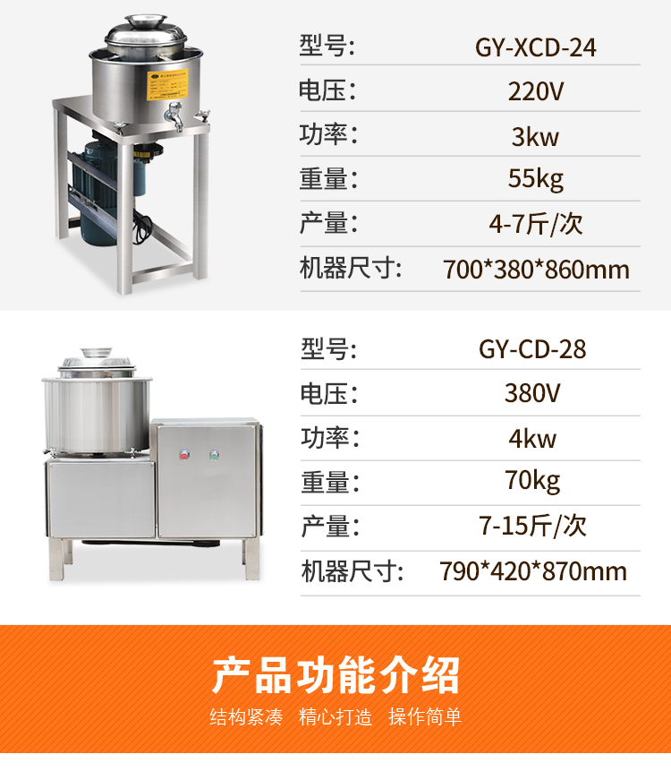 不同打漿機(jī)參數(shù)列表對(duì)比